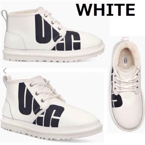 UGG Men\'s Neumel Broken Logo Chukka Boots White, Size 9 main image 16